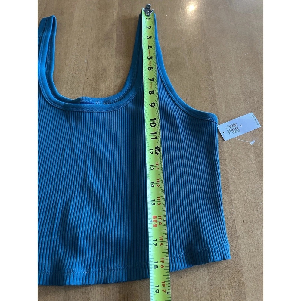Old Navy Women's Ribbed Knit Crop Tank Tops Sz XL Teal Blue NEW Summer - Picture 5 of 7